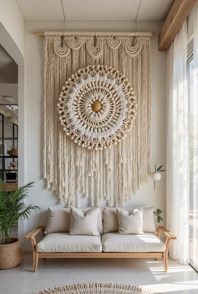 Carousel of 10 photos of macramé murals for 2025, With boho style, elegant and warm