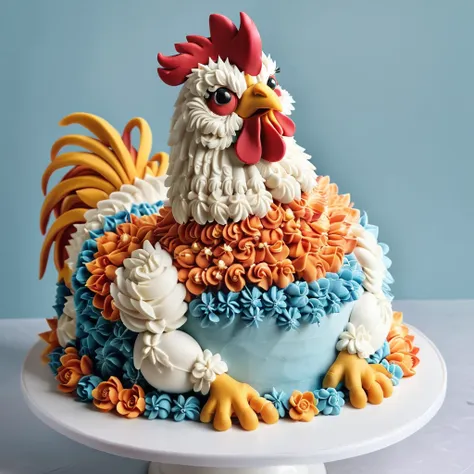 <lora:cutecake:0.7> rooster in the style of c4k3, cake, piped frosting