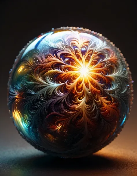 sparkling magical fantasy magical orb, made out of transparent multicolored glass, light shines through, magical artifact, very ...