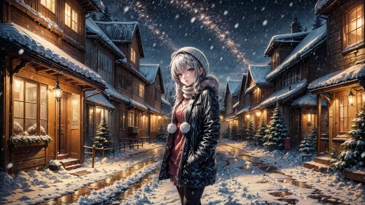 anime artwork 1girl, snow, snowing, night, town, winter clothes, <lora:snowbound_1:0.7>, snowbound, very detailed, <lora:more_de...