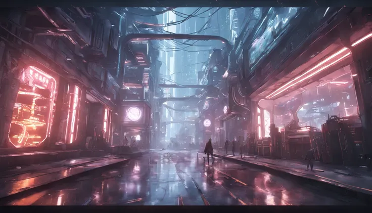 a concept art of a futuristic sci fi bladerunner city, beautiful realistic atmosphere, environment, people, detailed, realistic,...