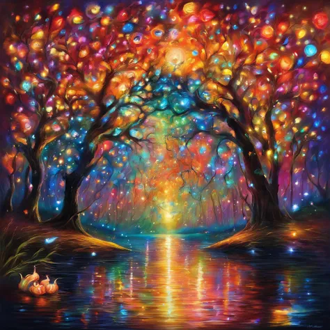 (best quality, ultra-detailed),colourful, beautiful landscape, vibrant lights, breathtaking display, enchanting, dreamlike, whim...