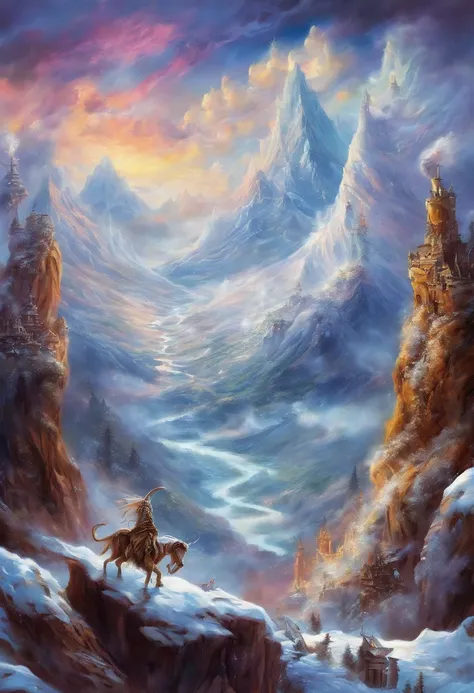 snow mountains, dragon, war