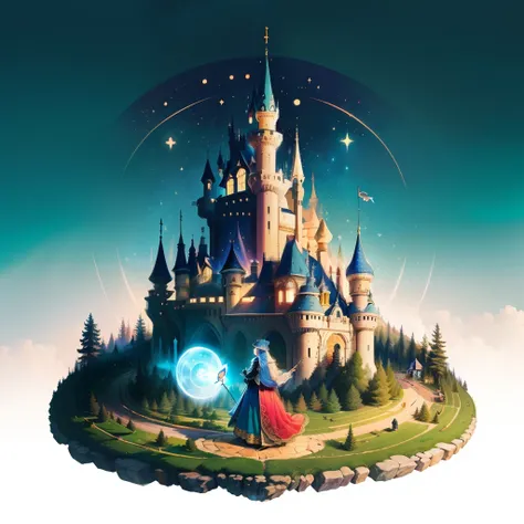 illustration magical fairytale full colored