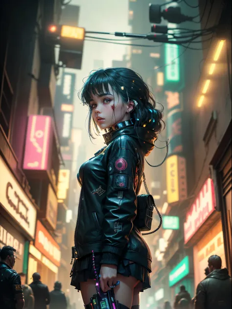 ((extremely delicate and beautiful cybernetic girl)), ((mechanical limb, blood vessels connected to tube, mechanical vertebrae))...