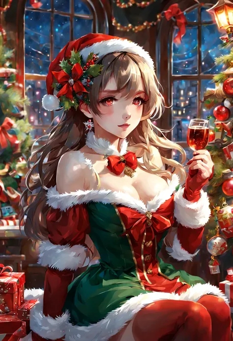 (by kawacy:1.2), christmas, intricate, (best quality, masterpiece, representative work, official art, professional, unity 8k wal...