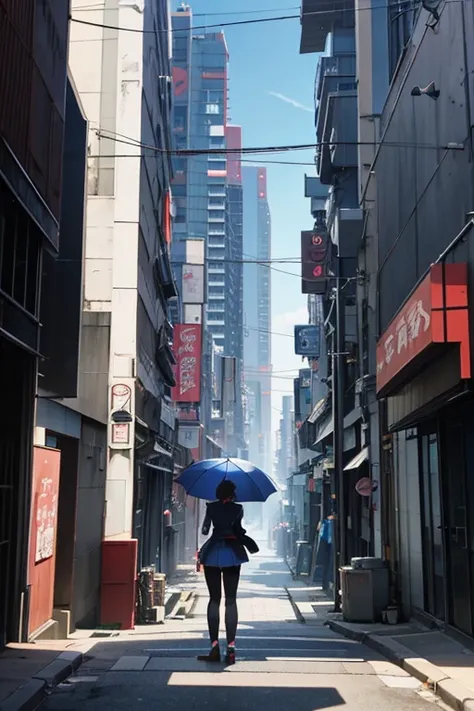 anime scene of a woman standing in front of a building holding an umbrella, tokyo anime anime scenes, screenshot of the 2012 ani...