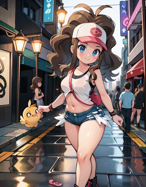 (best quality, highres, masterpiece:1.2), ultra-detailed, realistic:1.37, sketches, hilda pokemon, def1, curvy girl, legs togeth...