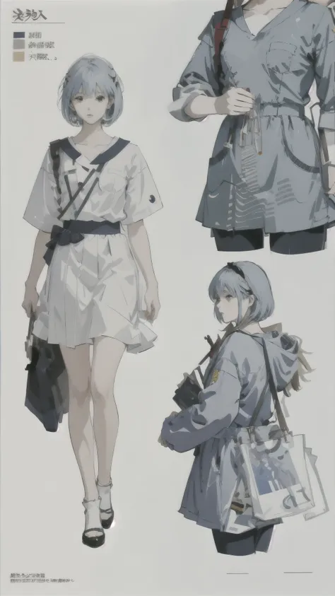 rei ayanami、militaryru、summer、detailed、masterpiece、reference art、reference sheet、multiple views、reference sheet、model sheet