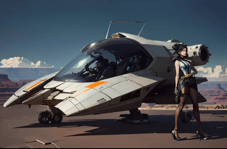 picture of a girl, edushego na speeder without a helmet, hair fluttering in the wind, sergey kolesov concept art, style by craig...