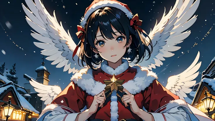 christmas、holy night、( match selling girl )、match light 、 shinshin falling snow 、( angel flying down)、wallpaper、 high quality 、 ...